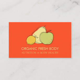 Orange Bright Food Fruit Dietician Nutritionist Business Card