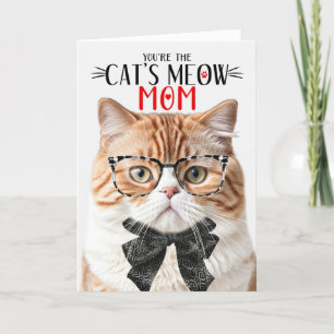 Orange British Shorthair Cat Mum on Mother's Day Holiday Card