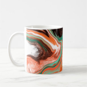 Orange Brown Abstract Art modern Coffee Mug