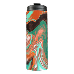 Orange Brown Abstract Art modern Thermal Tumbler