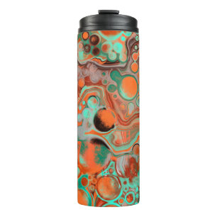 Orange Brown Abstract Art modern Thermal Tumbler