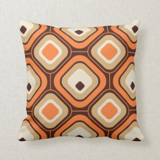 Orange, brown and beige squares cushion