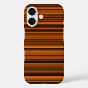 Orange Brown Black Stripes iPhone 16 Case