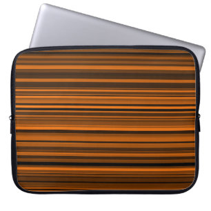 Orange Brown Black Stripes Laptop Sleeve