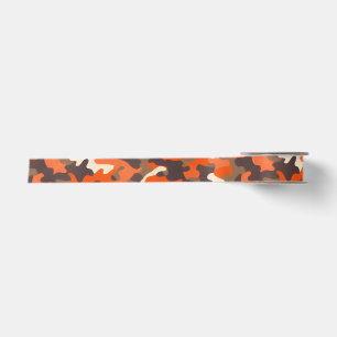Orange & Brown Camo Satin Ribbon