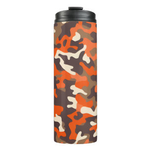 Orange & Brown Camo Thermal Tumbler