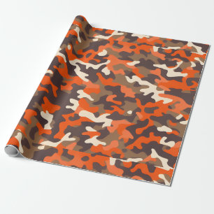 Orange & Brown Camo Wrapping Paper
