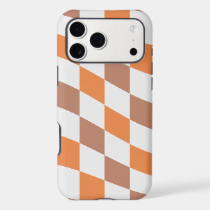Orange Brown Chequered iPhone 17 Pro Max Case