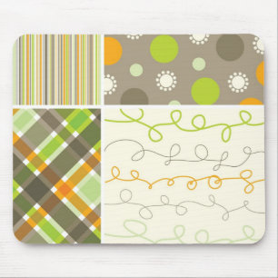 Orange & Brown Combo Pattern Custom  Mousepad