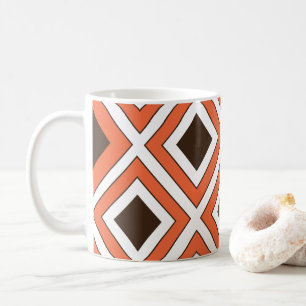 Orange Brown Diamond Geometric Coffee Mug