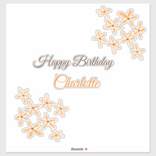 Orange brown flower happy birthday add name cutie