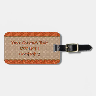 Orange Brown Polka Dot Pattern Luggage Tag