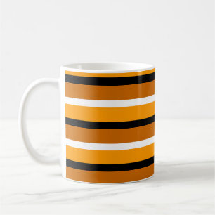 Orange Brown Stripes Pattern Design Coffee Mug