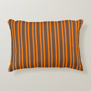 Orange Brown Stripes Seamless Pattern Decorative Cushion