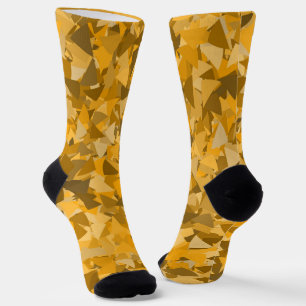 Orange Brown Triangle Pattern Socks