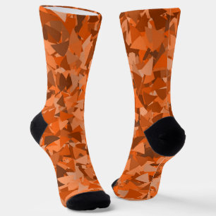 Orange Brown Triangle Pattern Socks