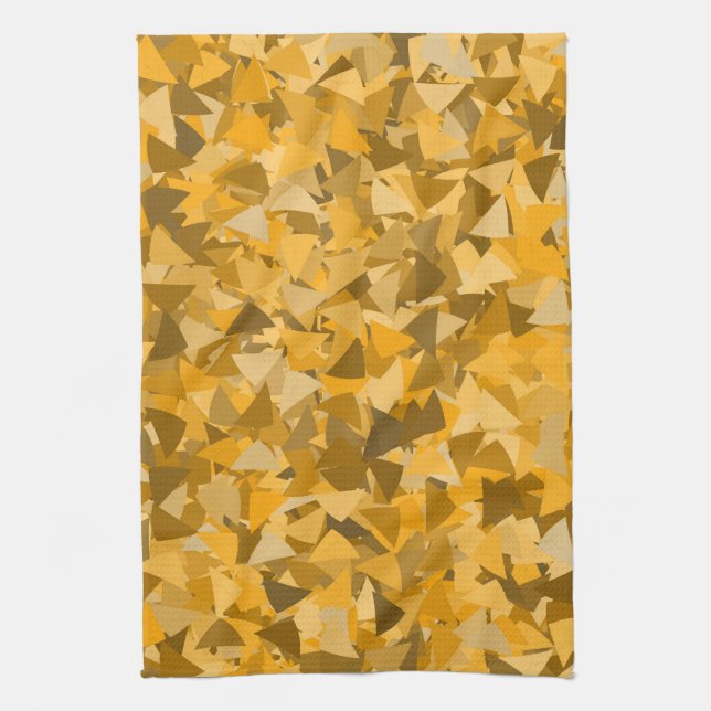 Orange Brown Triangle Pattern Tea Towel (Vertical)