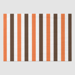 Orange Brown Vertical Stripes Pattern Tissue Paper