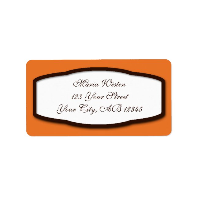 Orange Brown & White Address Labels (Front)