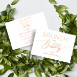 Orange Brunch Bubbly Bridal Shower Typography Invitation<br><div class="desc">Coral Brunch Bubbly Bridal Shower Typography Invitation Elegant and modern design with fun and contemporary typography in coral tone. Perfect to announce the celebration of any social event, especially a Bridal Shower or any other meeting where the champagne bubbles and the party are present. IMPORTANT NOTICE: This design is part...</div>