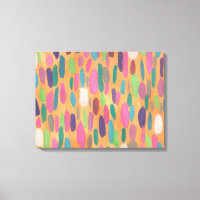 Orange Brushstrokes Abstract Canvas Art Print