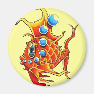 orange bubble fish magnet
