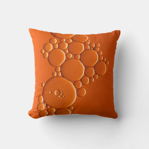 Orange bubbles art cushion