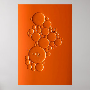 Orange bubbles art poster