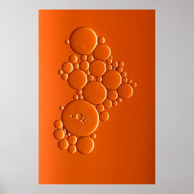 Orange bubbles art poster (Front)