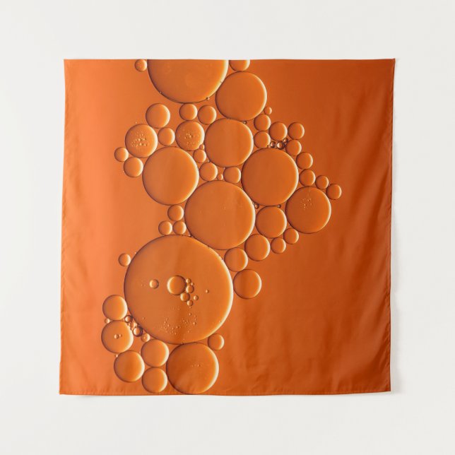 Orange bubbles art tapestry (Front)