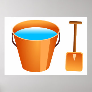 Orange Bucket & Spade Poster