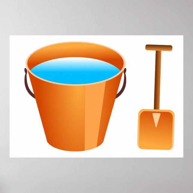 Orange Bucket & Spade Poster (Front)
