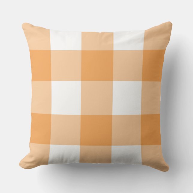 Orange Buffalo Check Cushion (Front)