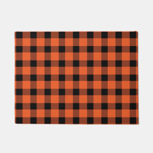 Orange Buffalo Country Lumberjack Plaid Doormat