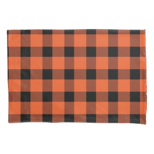 Orange Buffalo Country Lumberjack Plaid Pillowcase