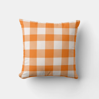Orange Buffalo Plaid  Cushion