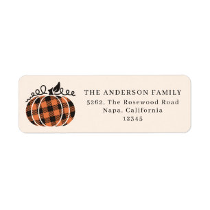 Orange Buffalo Plaid Pumpkin Thanksgiving
