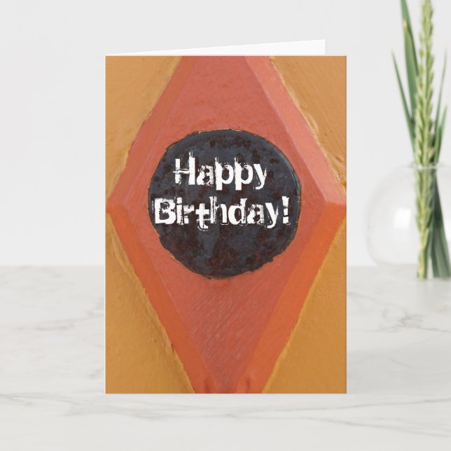 Orange Building Detail, Happy Birthday! Card (Front)