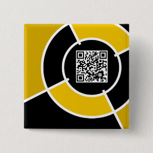 orange bullseye QR code 15 Cm Square Badge