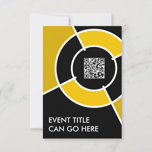 orange bullseye QR code Invitation (Front)