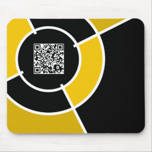 orange bullseye QR code Mouse Mat