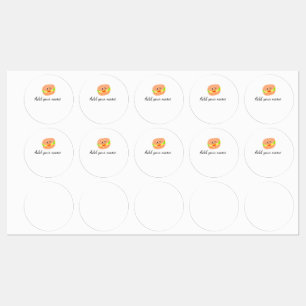 Orange burger watercolor add name text food fries