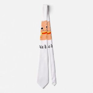 Orange burger watercolor add name text food fries  tie