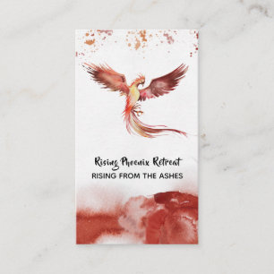 *~*  Orange Burgundy Red Feathers Phoenix Flame Business Card