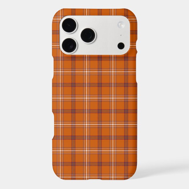 Orange Burgundy White Plaid Classic iPhone Case (Back)