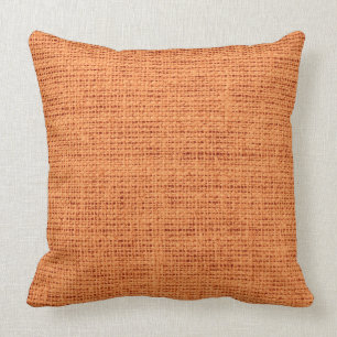 Orange Burlap Rustic Linen Cushion