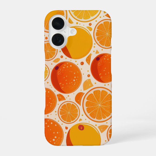Orange Burst iPhone 16 Case (Back)