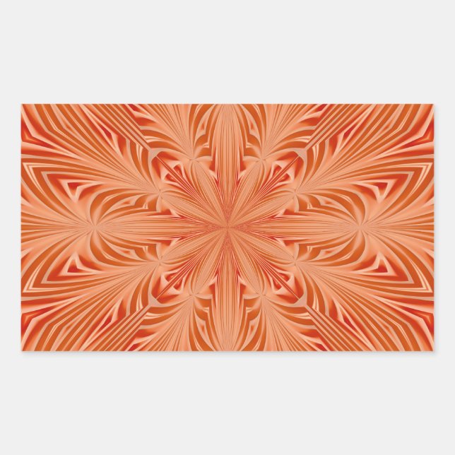 Orange Burst Rectangular Sticker (Front)