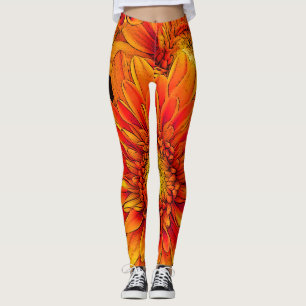 Orange Burst Yoga Pants/Leggings Leggings