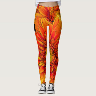 Orange Burst Yoga Pants/Leggings Leggings